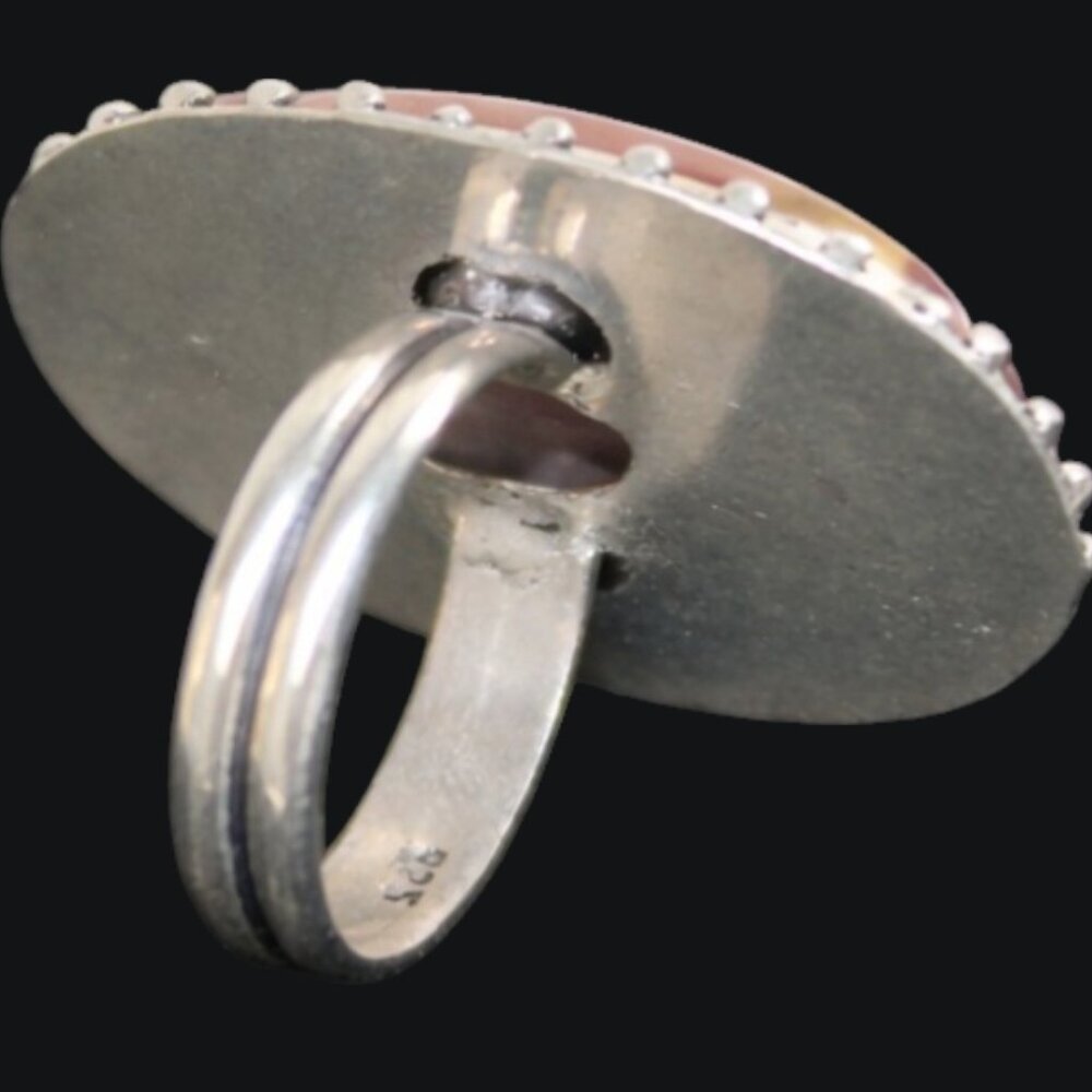 Imperial Jasper Statement Ring Sterling Silver Bo… - image 7